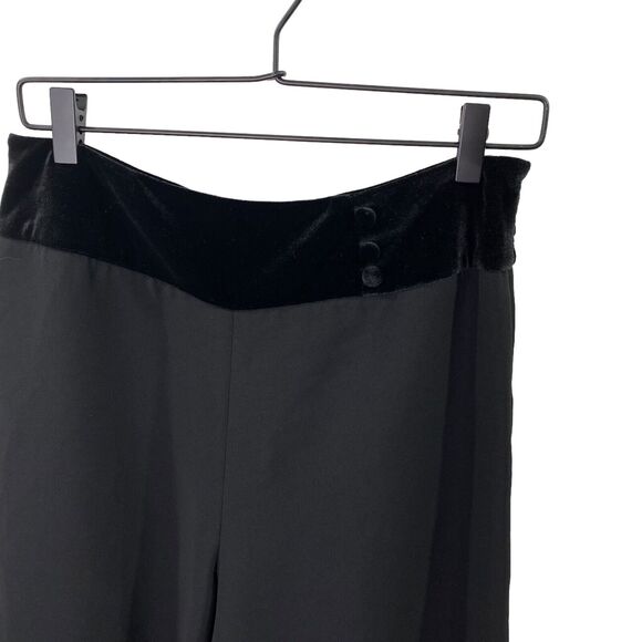 Jared Ross Pants Size 6 Black Culottes Wide Velour Waistline Cocktail Formal NEW - Picture 4 of 12